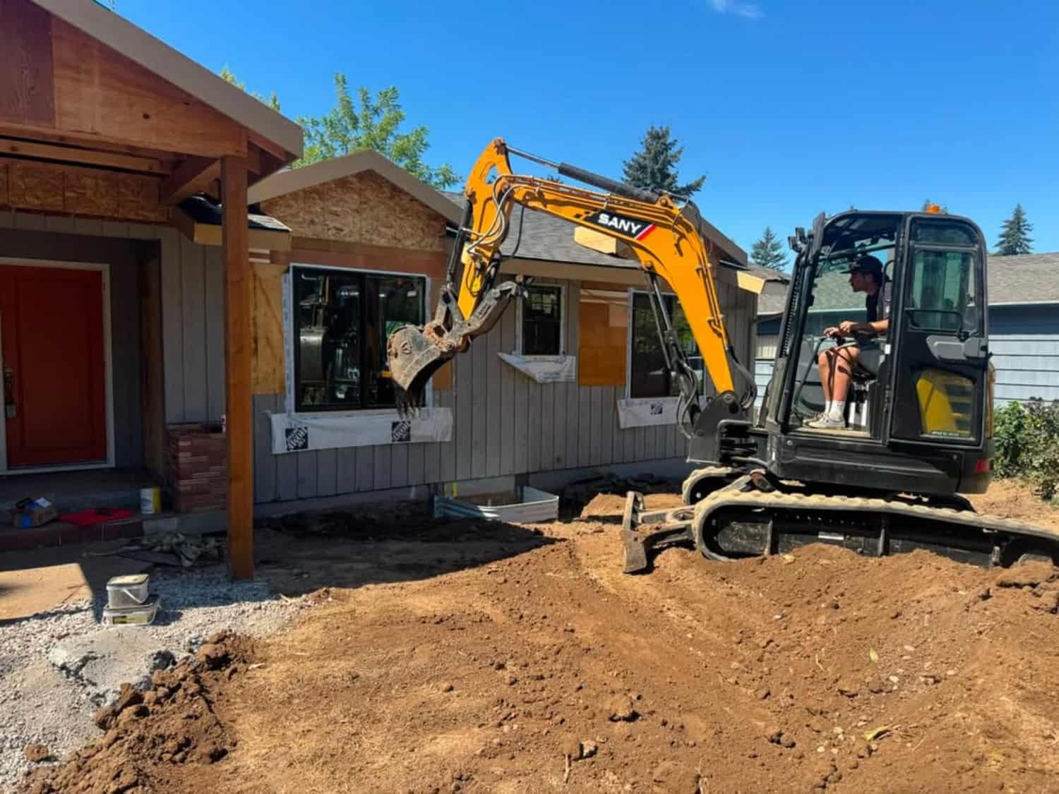 A&N Construction and Excavation crew and equipment on a Portland job site